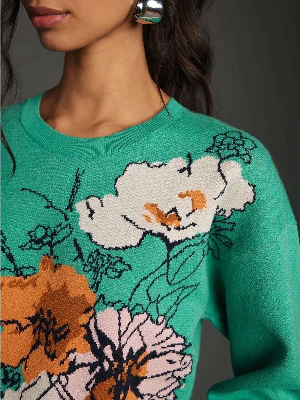 The Camryn Cropped Crewneck Sweater by Maeve - Picture 3 of 8